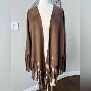 Suede Fringe Sleeved Jacket